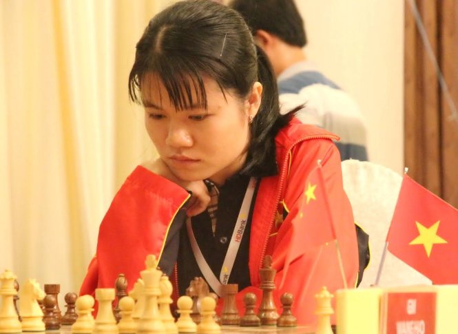 Sau 5 ván, Thảo Nguyên đang dẫn đầu bảng nữ giải vô địch châu Á. Ảnh: T.P