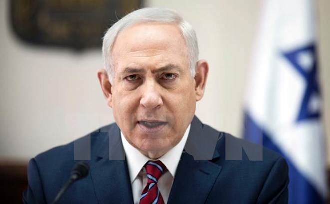 Thủ tướng Israel Benjamin Netanyahu tại cuộc nội các ở Jerusalem ngày 14/5. (Nguồn: AFP/TTXVN)
