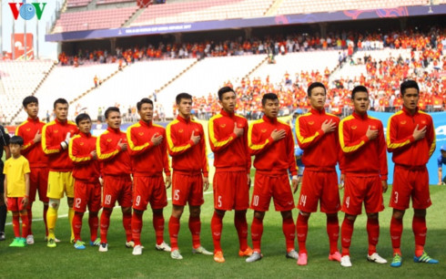  Lứa U20 kì này được hi vọng sẽ lần đầu tiên giúp bóng đá Việt Nam lên ngôi tại SEA Games. (Ảnh: Trọng Phú)