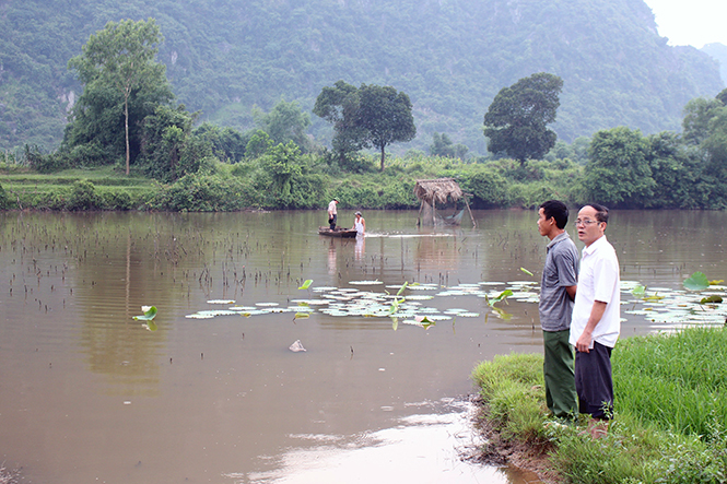 Hồ Đạm Thủy II, nơi anh Trần Văn Thắng chinh phục và xây dựng thành công mô hình cá- sen cho thu nhập gấp 7 đến 8 lần trồng lúa.
