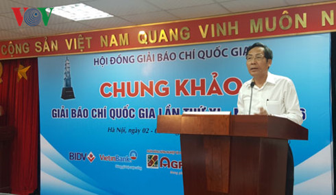 Chủ tịch Hội Nhà báo Việt Nam Thuận Hữu phát biểu khai mạc