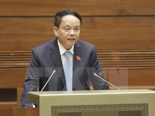 Chủ nhiệm Ủy ban Quốc phòng và An ninh của Quốc hội Võ Trọng Việt giải trình, làm rõ các vấn đề đại biểu Quốc hội nêu. (Ảnh: Phương Hoa/TTXVN)