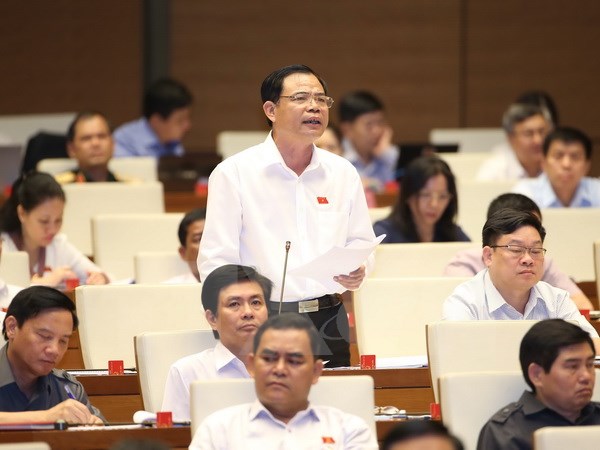 Bộ trưởng Bộ Nông nghiệp và Phát triển nông thôn Nguyễn Xuân Cường trả lời các câu hỏi về việc thực hiện chính sách, pháp luật về an toàn thực phẩm giai đoạn 2011-2016. (Ảnh: Doãn Tấn/TTXVN)