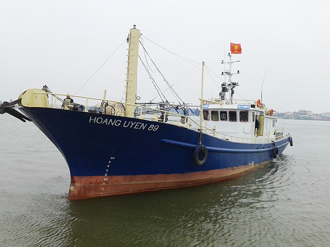 Tàu vỏ thép “67” của anh Đào Xuân Thuần, Bảo Ninh (Đồng Hới)  phát huy hiệu quả.