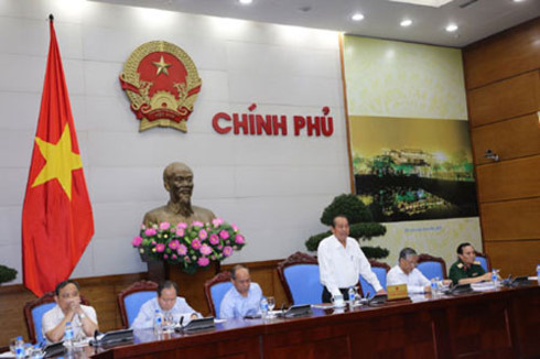 Phó Thủ tướng Thường trực Chính phủ Trương Hoà Bình, Trưởng Ban chỉ đạo khắc phục sự cố môi trường 4 tỉnh miền Trung chủ trì phiên họp thứ 8 của Ban chỉ đạo (Ảnh: VGP/Lê Sơn)