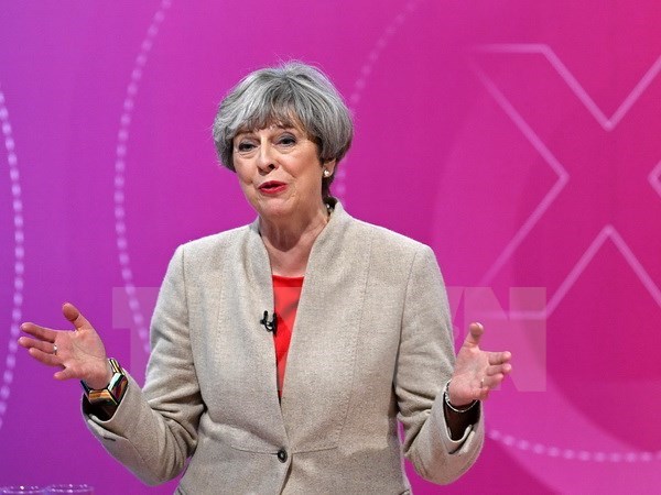 Thủ tướng Anh Theresa May tại một sự kiện ở York, miền bắc nước Anh ngày 2-6 vừa qua. (Ảnh: AFP/TTXVN)