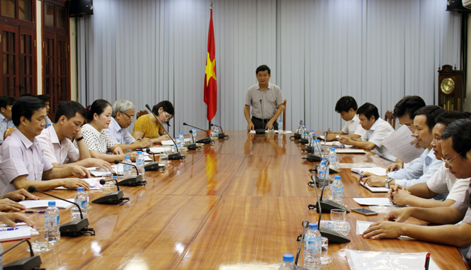 Đồng chí Trần Tiến Dũng, Tỉnh ủy viên, Phó Chủ tịch UBND tỉnh phát biểu kết luận cuộc họp.