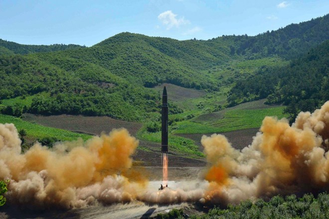 Hình ảnh vụ phóng tên lửa của Triều Tiên. (Nguồn: AP)