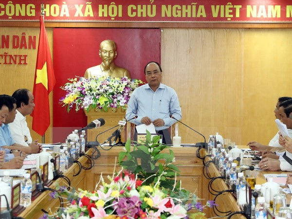 Thủ tướng Nguyễn Xuân Phúc phát biểu tại buổi làm việc. (Ảnh: Thống Nhất/TTXVN)