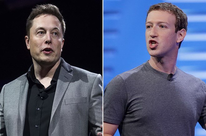 Elon Musk và Mark Zuckerberg. (Nguồn: AP)