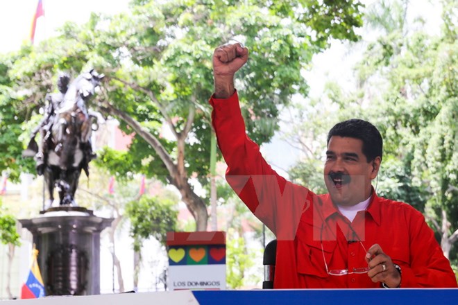 Tổng thống Venezuela Nicolas Maduro phát biểu tại Caracas ngày 23-7. (Nguồn: EPA/TTXVN)