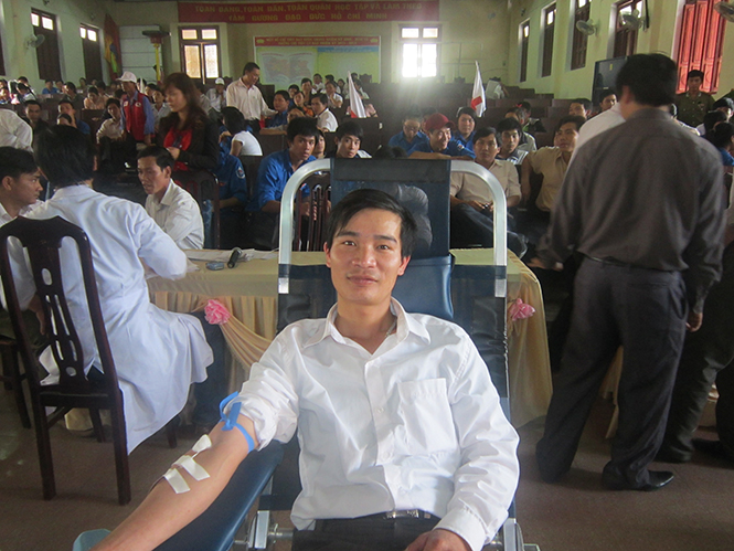 Anh nông dân Võ Hải Hà (Tân Ninh, Quảng Ninh) đã 14 lần hiến máu tình nguyện.