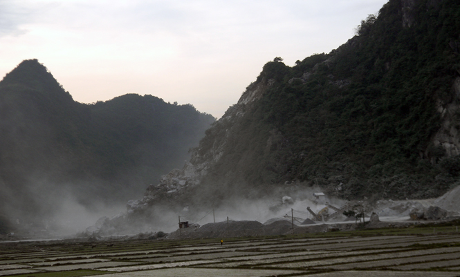 Nhiều doan nghiệp khai thác đá ở Tuyên Hoá còn nợ đọng thuế lớn.  