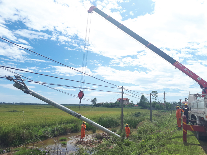 Công ty Điện lực Quảng Bình chủ động nâng cấp lưới điện bảo đảm an toàn trước mùa mưa bão.