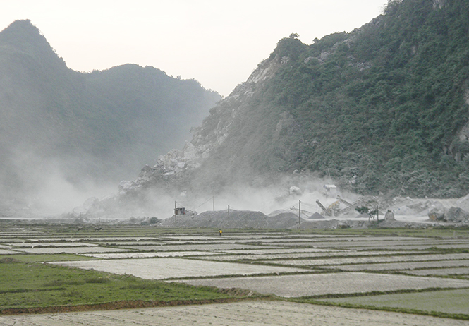 Nhiều doanh nghiệp khai thác đá ở Tuyên Hoá còn nợ đọng thuế lớn.