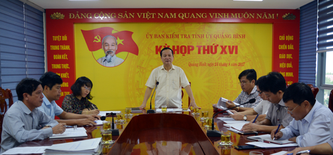 Đồng chí Đinh Công Hải, Ủy viên Ban Thường vụ, Chủ nhiệm UBKT Tỉnh ủy kết luận tại phiên họp