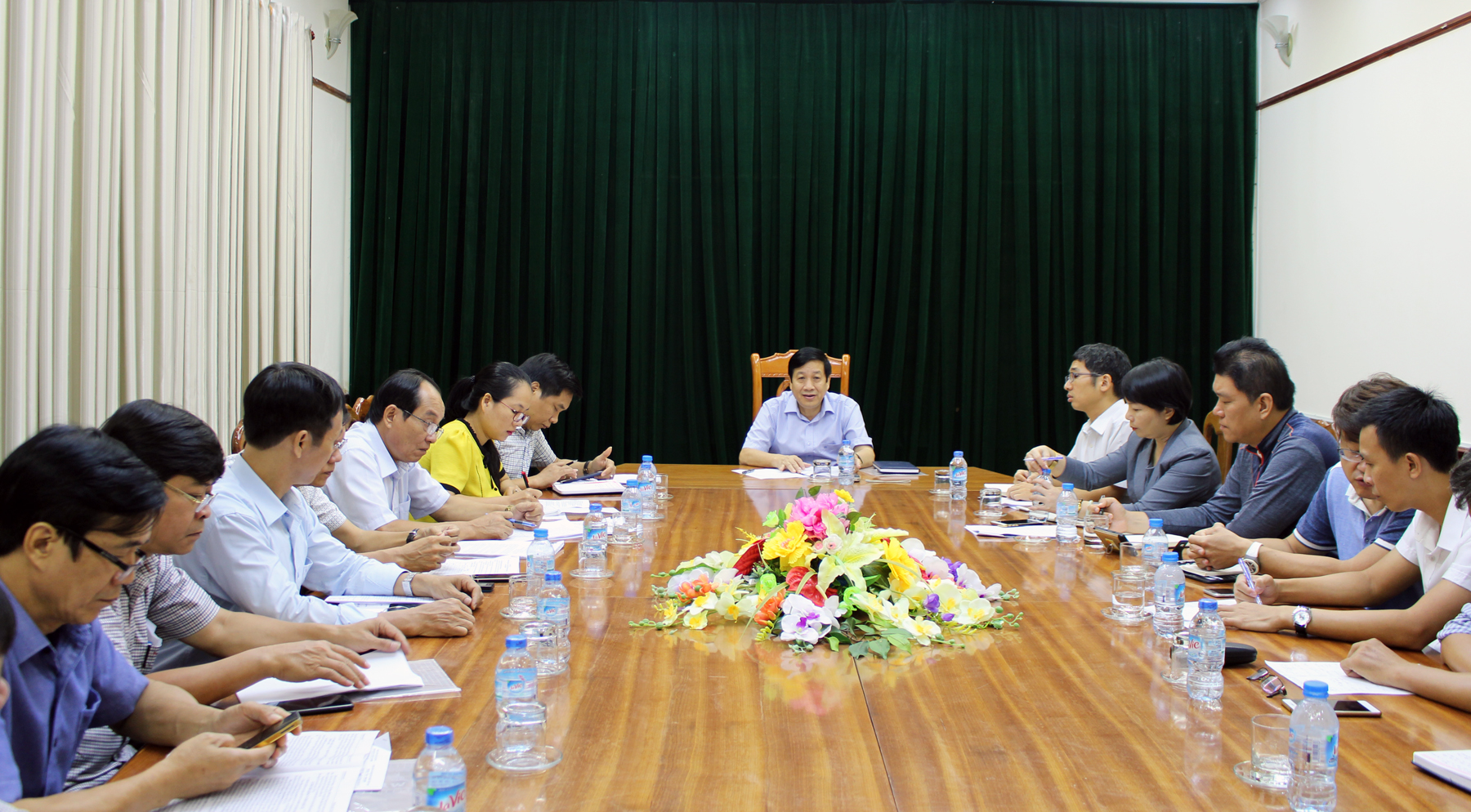 Đồng chí Nguyễn Xuân Quang, Ủy viên Ban Thường vụ Tỉnh ủy, Phó Chủ tịch Thường trực UBND tỉnh phát biểu kết luận buổi làm việc.