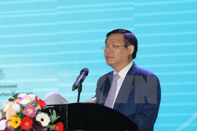 Phó Thủ tướng Vương Đình Huệ phát biểu khai mạc hội nghị. (Ảnh: Thanh Vũ/TTXVN)