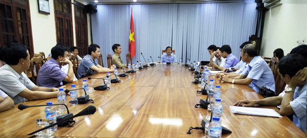Đồng chí Nguyễn Xuân Quang, Ủy viên Ban Thường vụ Tỉnh ủy, Phó Chủ tịch Thường trực UBND tỉnh chủ trì buổi làm việc.