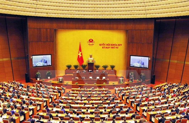Toàn cảnh khai mạc kỳ họp thứ tư Quốc hội khóa XIV. (Ảnh: Nguyễn Dân/TTXVN)