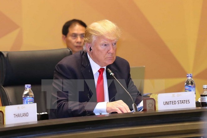 Tổng thống Hoa Kỳ Donald Trump dự phiên họp APEC. (Ảnh: TTXVN)