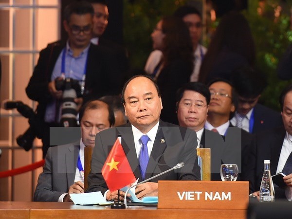 Thủ tướng Nguyễn Xuân Phúc tại hội nghị Cấp cao Đông Á lần thứ 12. (Ảnh: Thống Nhất/TTXVN)