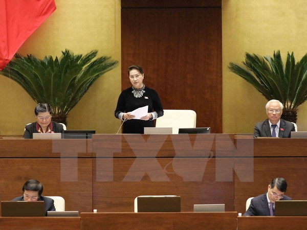 Chủ tịch Quốc hội Nguyễn Thị Kim Ngân điều hành phiên chất vấn. (Ảnh: Phương Hoa/TTXVN)