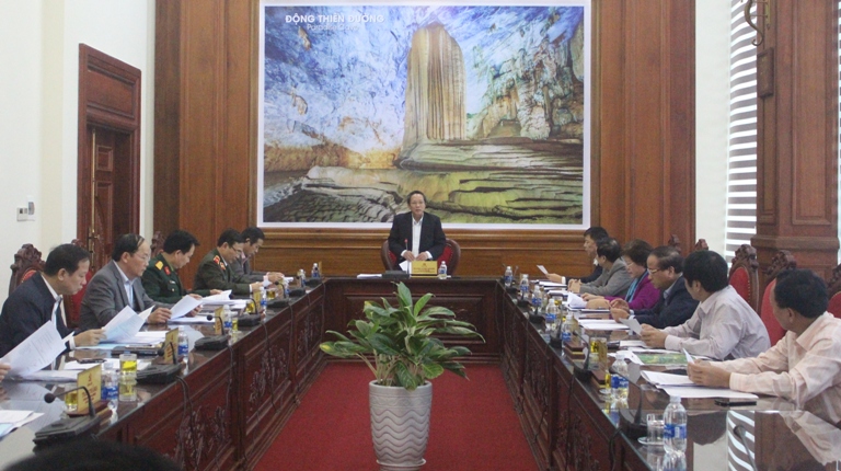 Đồng chí Bí thư Tỉnh uỷ Hoàng Đăng Quang phát biểu tại hội nghị
