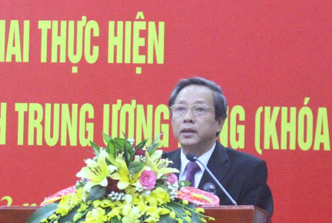 Đồng chí Hoàng Đăng Quang, Bí thư Tỉnh ủy phát biểu khai mạc hội nghị.