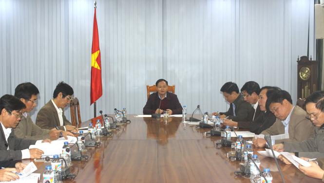 Đồng chí Lê Minh Ngân, Tỉnh ủy viên, Phó Chủ tịch UBND tỉnh kết luận cuộc họp.
