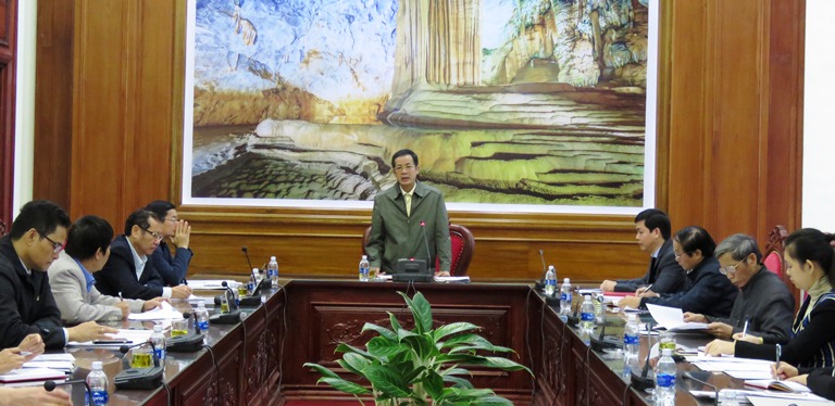Đồng chí Trần Công Thuật, Phó Bí thư Thường trực Tỉnh ủy, Trưởng đoàn Đại biểu Quốc hội tỉnh kết luận buổi làm việc.