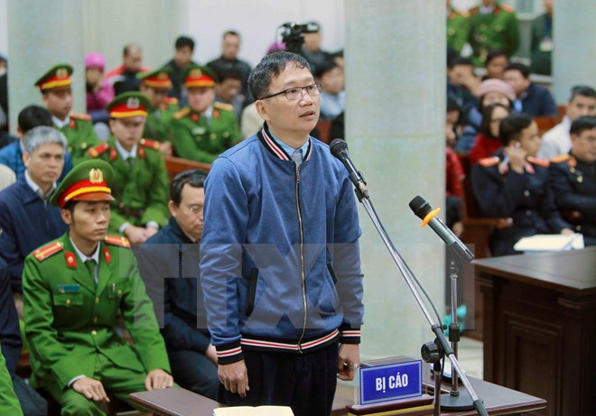 Bị cáo Trịnh Xuân Thanh trả lời các câu hỏi của Hội đồng xét xử. (Ảnh: An Đăng/TTXVN)