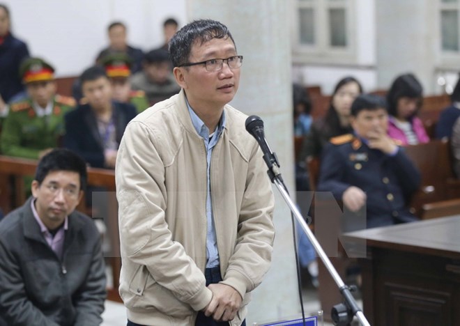 Bị cáo Trịnh Xuân Thanh được nói lời nói sau cùng trước phiên nghị án. (Ảnh: Doãn Tấn/TTXVN)