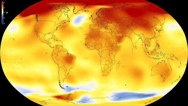  Dữ liệu đo được cho thấy 2017 là năm nóng thứ hai từng được ghi nhận - Ảnh: NASA