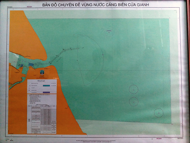 Bản đồ cảng Gianh nơi bị nhấn chìm 1.376 tấn clinker dưới đáy biển