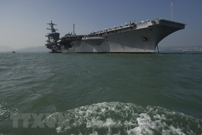Tàu sân bay USS Carl Vinson của Mỹ. (Nguồn: AFP/TTXVN)