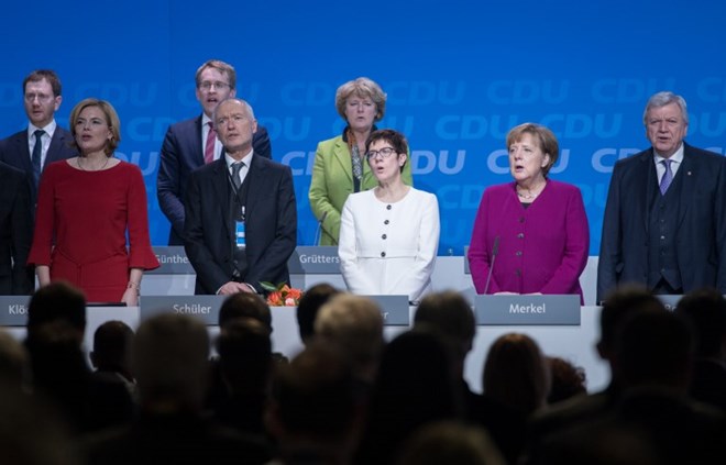 Thủ tướng Đức Angela Merkel và ban lãnh đạo CDU. (Nguồn: AFP)