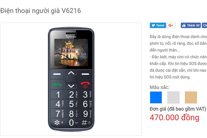 Điện thoại Viettel V6216. (Ảnh chụp màn hình)