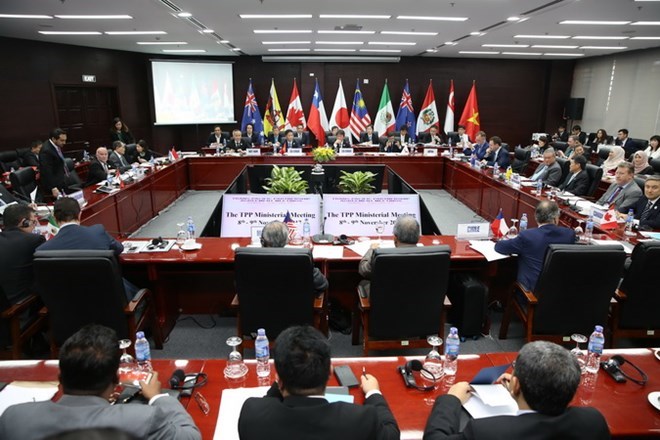 Toàn cảnh Hội nghị Bộ trưởng các nước ký Hiệp định TPP diễn ra vào tháng 11-2017. (Nguồn: AFP/TTXVN)