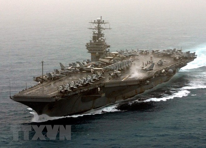 Tàu sân bay USS Theodore Roosevelt của Hải quân Mỹ. (Nguồn: AFP/TTXVN)