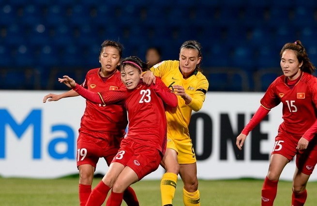  Tuyển nữ Việt Nam (áo đỏ) buộc phải thắng Hàn Quốc. (Nguồn: AFC)
