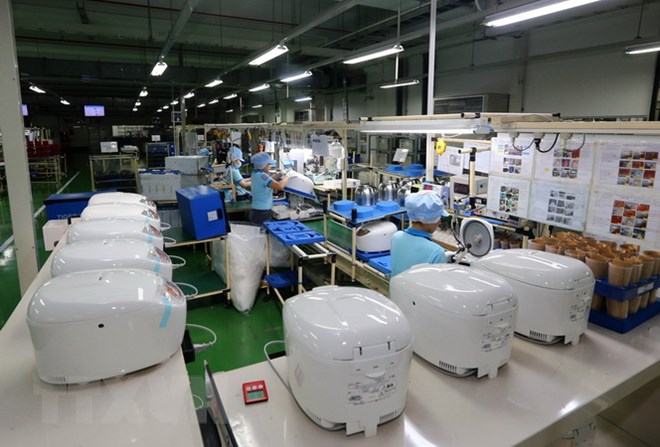 Sản xuất đồ gia dụng, thiết bị điện tử tại Công ty TNHH Tiger VietNam, vốn đầu tư của Nhật Bản tại khu công nghiệp Amata ở tỉnh Đồng Nai. (Ảnh: Danh Lam/TTXVN)