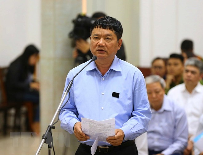 Bị cáo Đinh La Thăng (nguyên Chủ tịch Hội đồng Thành viên Tập đoàn Dầu khí Việt Nam - PVN). (Nguồn: TTXVN)