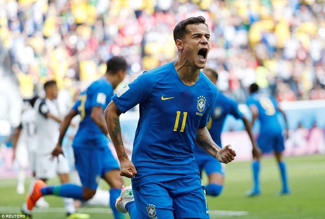 Coutinho đã sắm vai người hùng giúp Brazil loại Costa Rica. (Nguồn: Reuters)