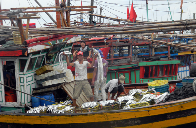 Ngư dân xã Cảnh Dương mạnh dạn đầu tư đóng tàu cá công suất lớn để đánh bắt xa bờ, vươn lên làm giàu chính đáng.