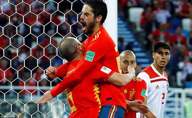  Tây Ban Nha sẽ đối đầu Nga ở vòng 1/8. (Nguồn: Reuters)