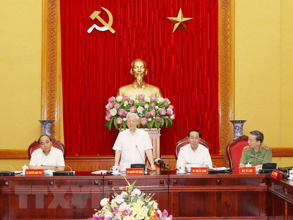 Tổng Bí thư Nguyễn Phú Trọng phát biểu chỉ đạo Hội nghị. (Ảnh : Trí Dũng/TTXVN)