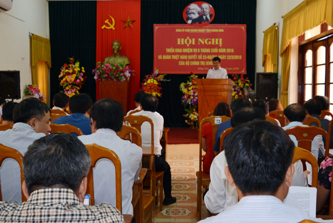  Hội nghị triển khai nhiệm vụ những tháng cuối năm 2018 của Đảng ủy Khối Doanh nghiệp tỉnh