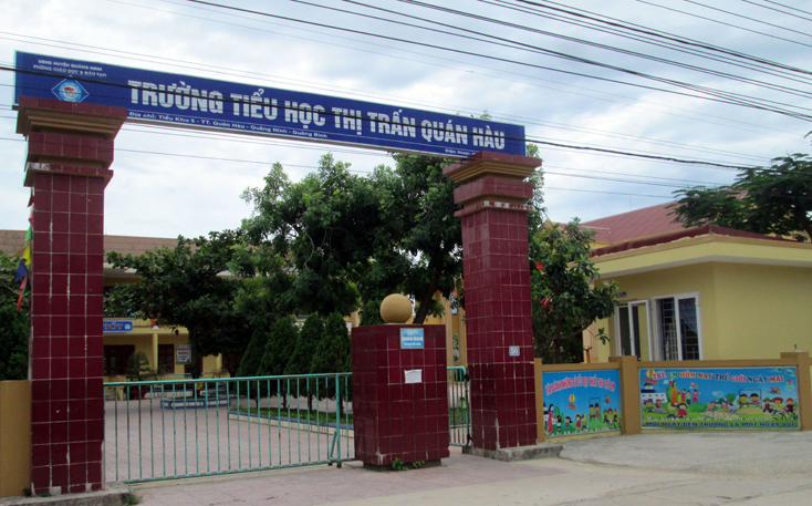 Trường TH thị trấn Quán Hàu có một số hạng mục xây dựng vẫn chưa trả nợ xong.