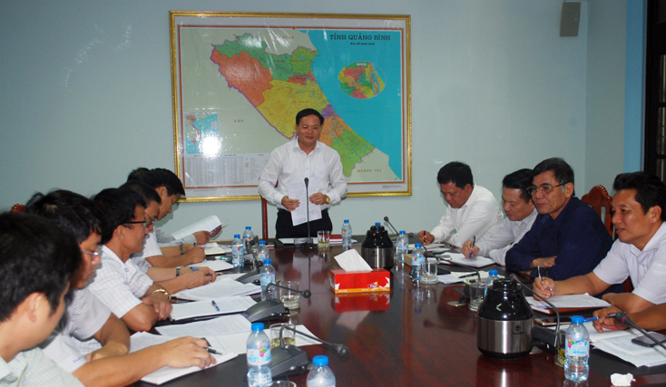 Đồng chí Lê Minh Ngân, Phó Chủ tịch UBND tỉnh phát biểu tại buổi làm việc.